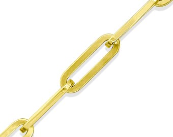 Solide 14k Gold Italienische Büroklammer Kette Halskette 2,8 - 4,2mm Frauen, 14k Gold Kette Halskette, Italienische Büroklammer Kette, 14k Gold Büroklammern - Schweiz