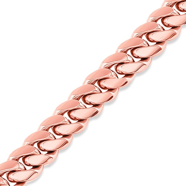 Miami Cuban Link Chain Real 14k Rose Gold Italian Solid Gold Necklace 16"-30" Inches 2.7MM-8MM