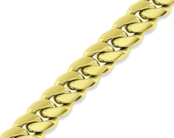 Solid 18k Gold Miami Cuban Link Chain Necklace Real Italian Gold Jewelry Gift For Him 2.7MM-8MM