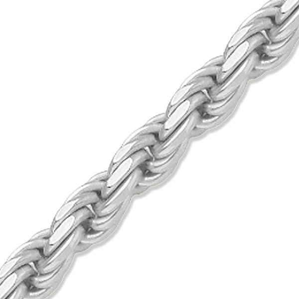 Solid Platinum Rope Chain Diamond Cut Necklace PT950