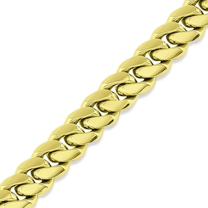 Solid 18k Gold Miami Cuban Link Chain Necklace Real Italian Gold Jewelry Gift For Him 2.7MM-8MM