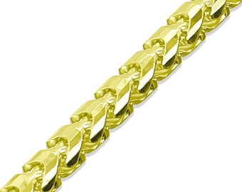 18k Yellow Gold Franco Chain Diamond Cut Italian Solid Gold Necklace 1MM-5MM