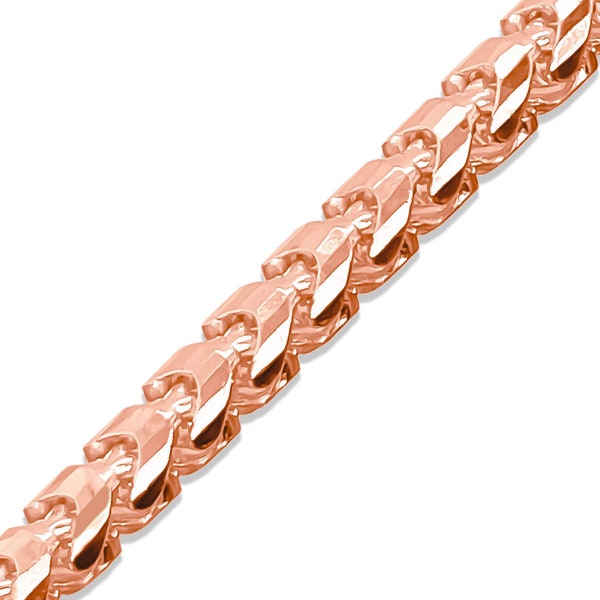 Real 14k Rose Gold Franco Chain Diamond Cut Italian Solid Gold Necklace 16"-30" Inches 1MM-5MM