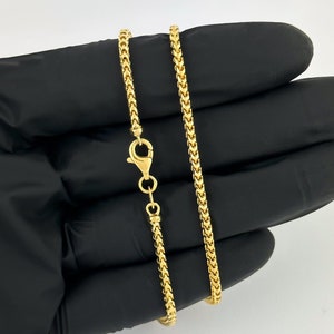 2mm Solid 18k Gold Franco Link Chain Diamond Cut Necklace Real Italian Gold