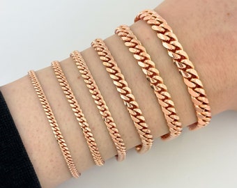 Buy Solid 14k Rose Gold Miami Cuban Link Bracelet Men's and