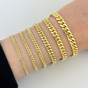 Classic Solid 14k Yellow Gold Miami Cuban Bracelet Real Italian Gold Thick Bracelet Curb Link Bracelet For Him and Her