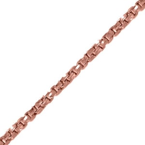 Rose Gold 14k Solid Gold Twisted Box Chain Diamond Cut Necklace 1MM-1.5MM 16"-24" Inches