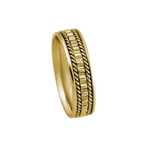 14k Yellow Gold Braided Wedding Band Unique Wedding Ring