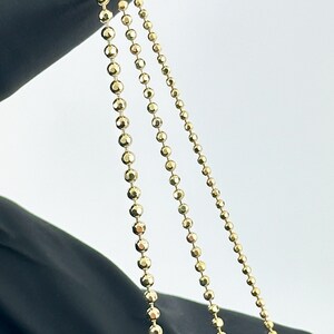 thumbnail image 2 of 14K Yellow Gold Diamond-Cut Ball Bead Chain Necklace - 1mm, 16-24 Inch Lengths 2 of 10
