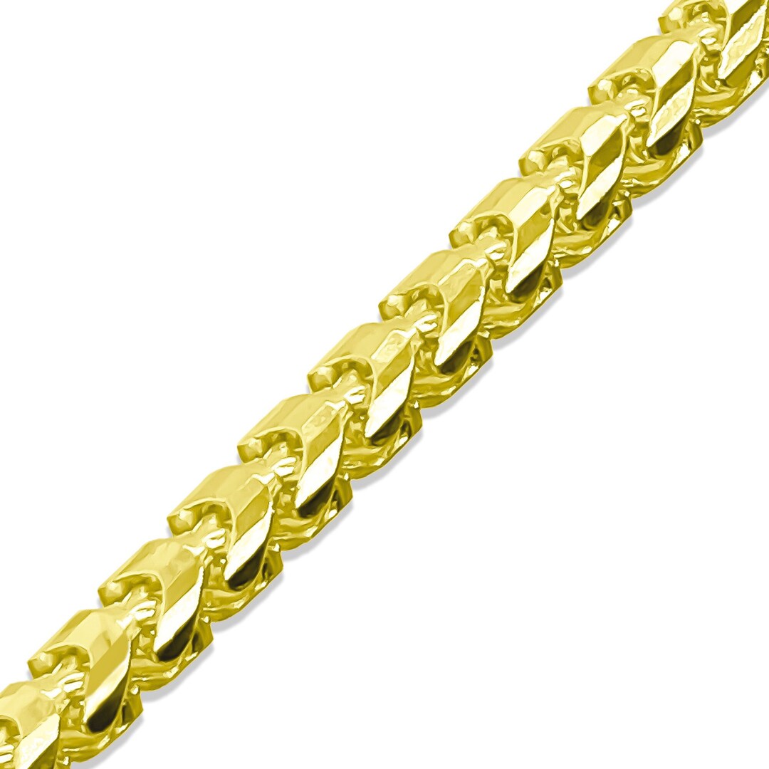 Solid 14k Gold Diamond Cut Franco Chain Italian Yellow Gold