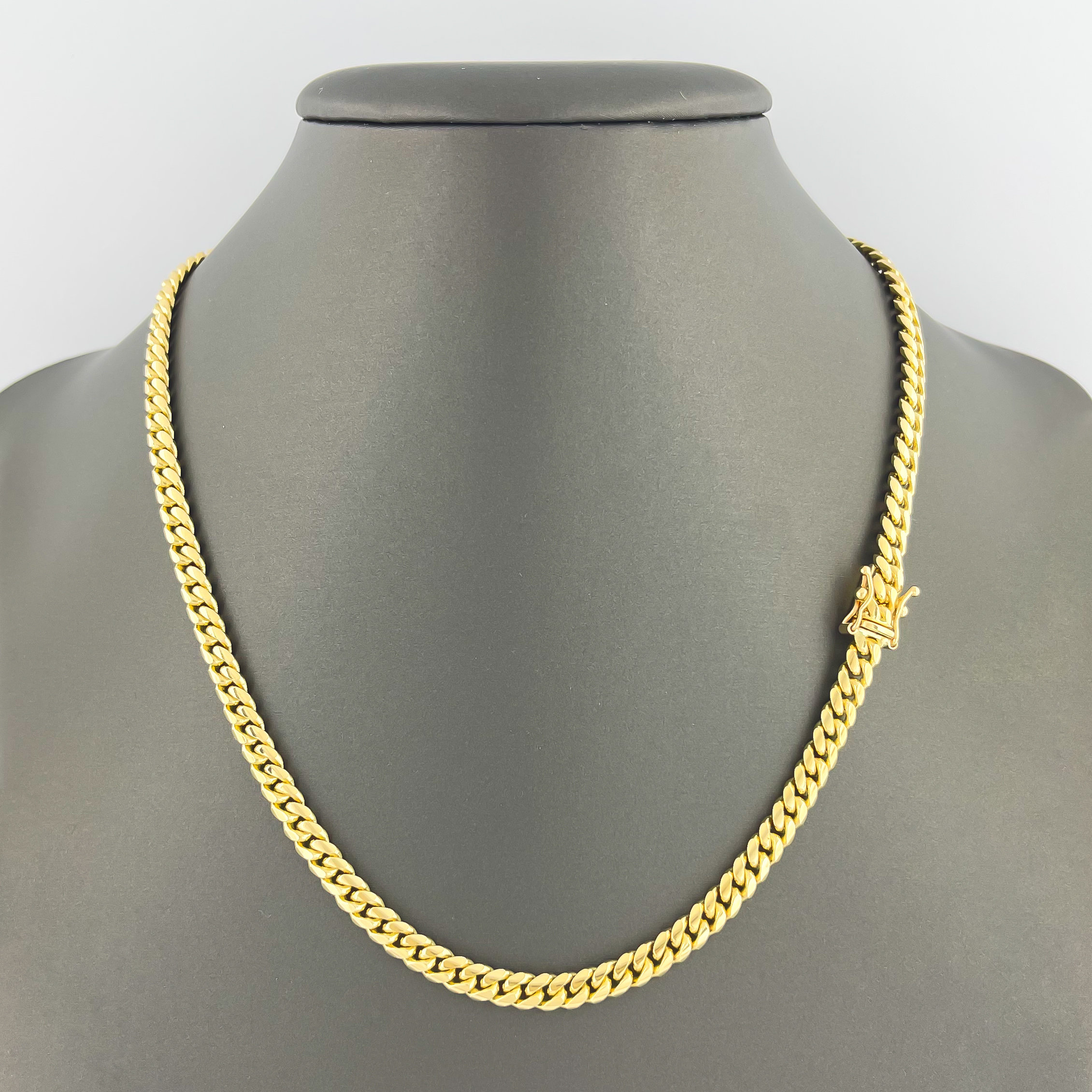 5mm Solid 18k Gold Miami Cuban Link Chain Necklace Real Italian