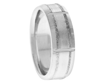 14k White Gold Unique Band Ring 7mm Men's Women's Wedding Ring