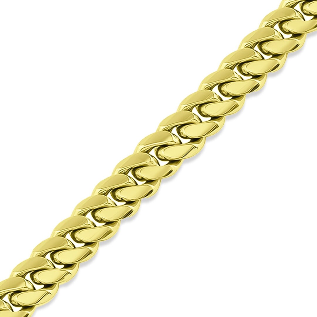 Solid 18k Gold Miami Cuban Link Chain Necklace Real Italian