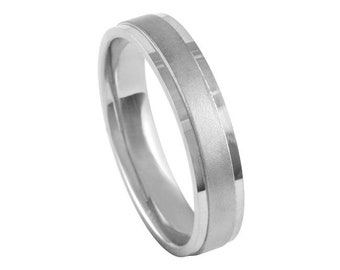 14k White Gold Band Ring 5mm Men's Women's Wedding Ring