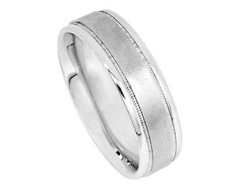 14k White Gold Band Ring 5mm Men's Women's Wedding Ring