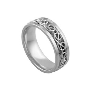 14k White Gold Celtic Wedding Band Promise Ring For Her