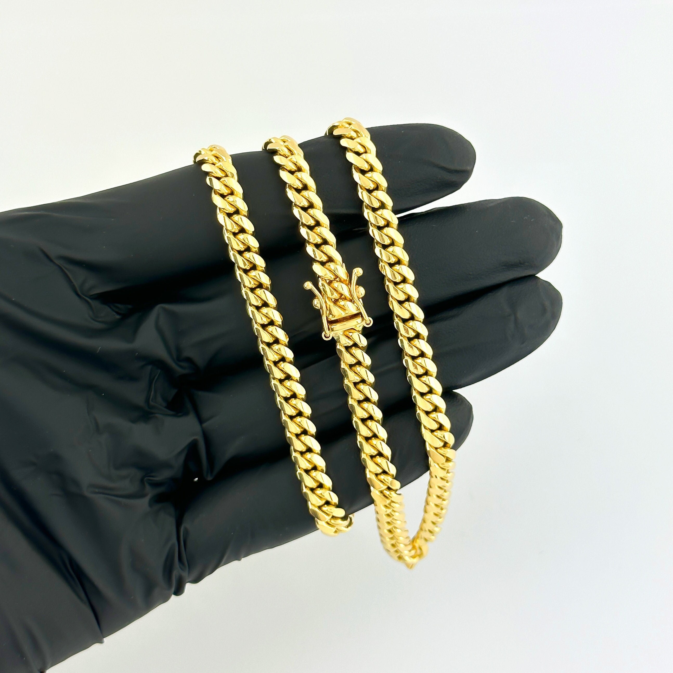 50cm】【8mm】【18K刻印あり】【Miami Cuban】