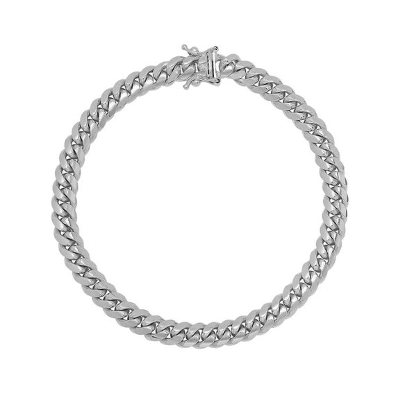 Miami Cuban Link Bracelet 14k White 