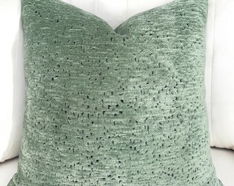 Mint Green Super Soft Pillow Cover , Green Decor , Faux Furry Accent Pillowcase , 16x16 26x26 Euro Sham and Lumbar , Decorative Pillow