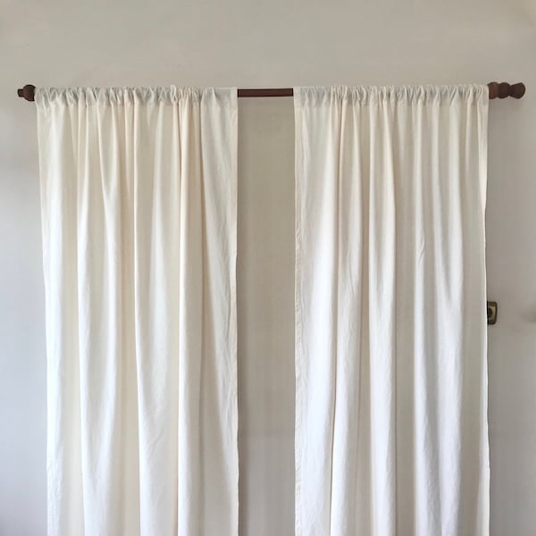 Linen Curtain Various Colours , Organic Natural Linen Rod Pocket Linen Curtain , Camel , Off White , Beige , Black , Pink Linen Curtain