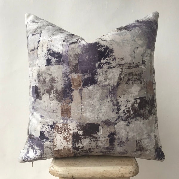 Purple Gray and Black Abstract Throw Pillow Cover , Coastal Decor , Ship Cushion Case , Nautical Euro Sham , Beach House Decor , Boat Pillow