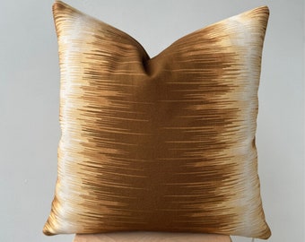 Brown Yellow and White Throw Pillow Cover , Decorative Pillowcase , Cotton Accent Pillow , 16x16 18x18 20x20 24x24 26x26 , Fall Euro Sham