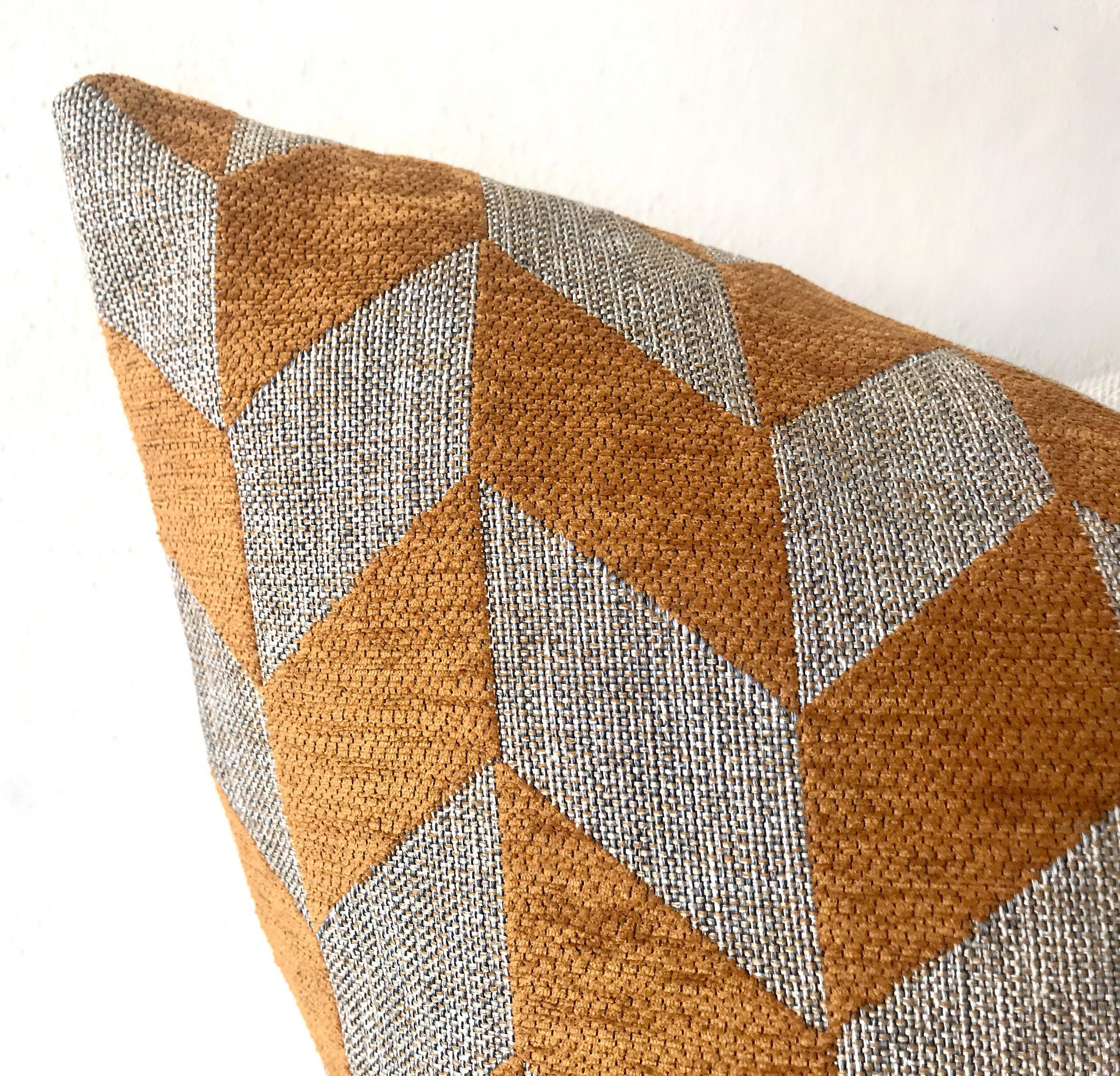 Grey Burnt Orange Outdoor Throw Pillow / Designer Pillow Cover - Etsy