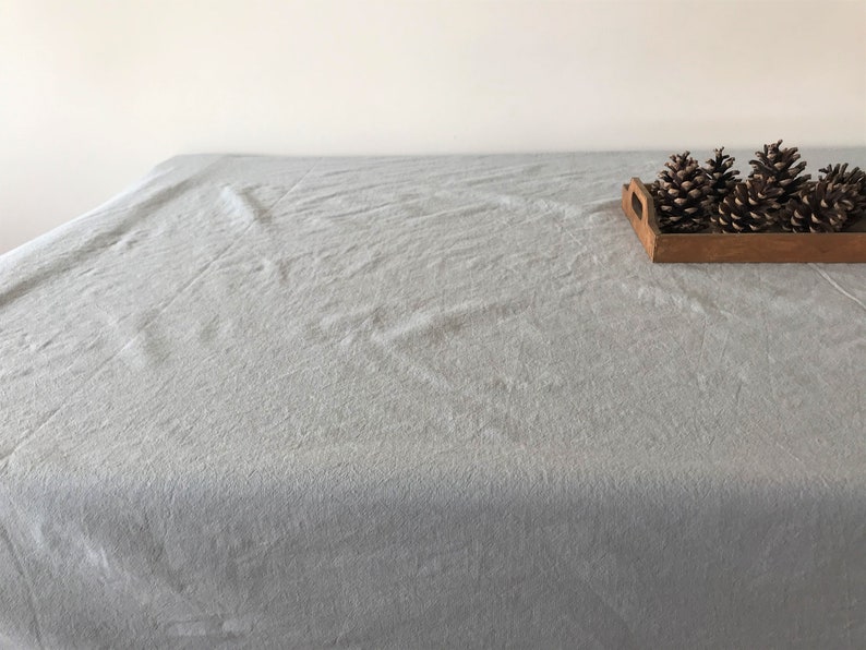 Linen Tablecloth Various Colours , Square , Rectangular , Organic Natural Large Small Linen Tablecloth , Camel , Light Blue , White , Beige image 7