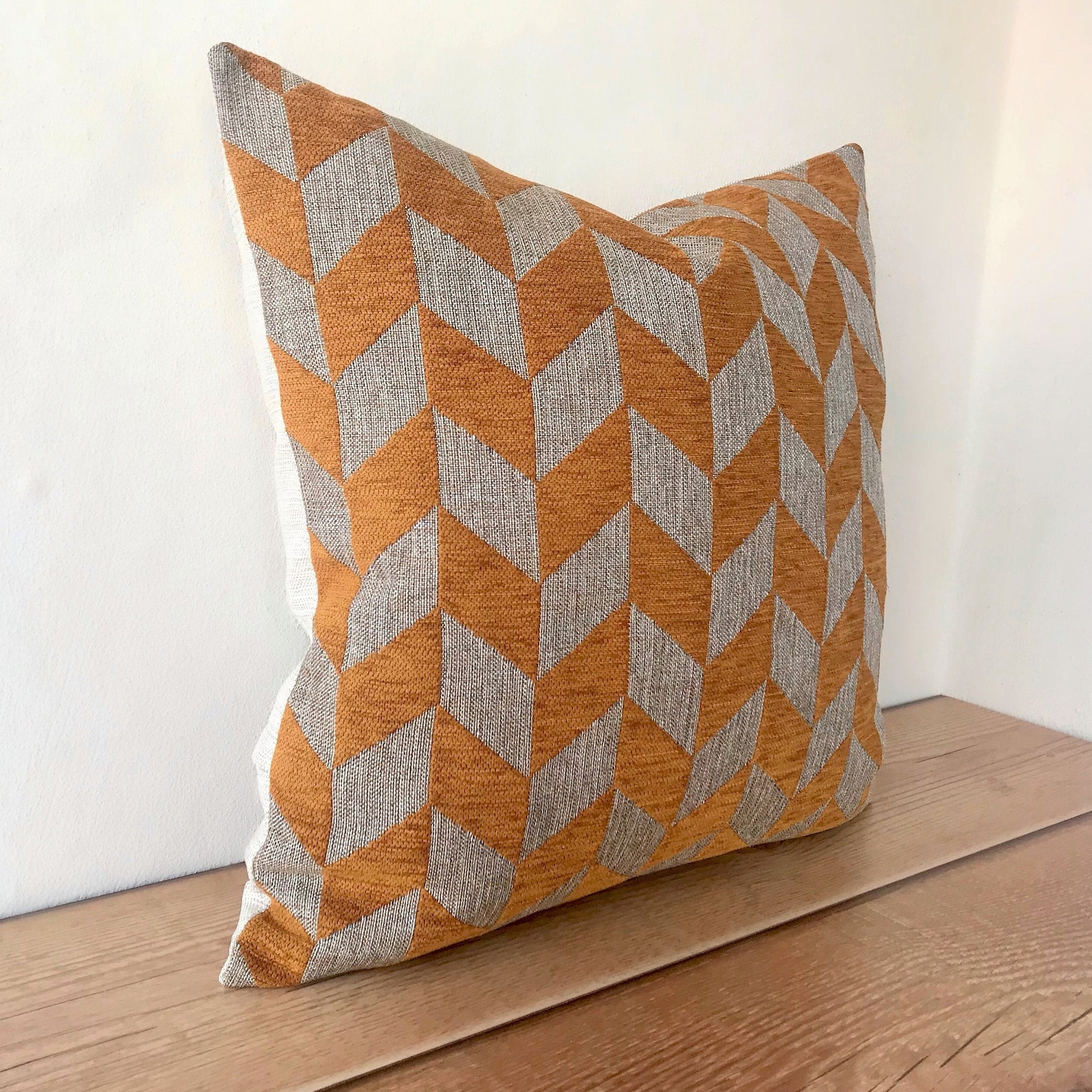 Grey Burnt Orange Outdoor Throw Pillow / Designer Pillow Cover Etsy