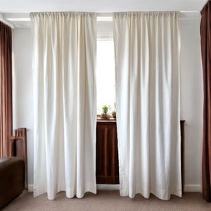 Linen Curtain Various Colours , Organic Natural Linen Rod Pocket Linen Curtain , Camel , Off White , Beige , Black , Pink Linen Curtain