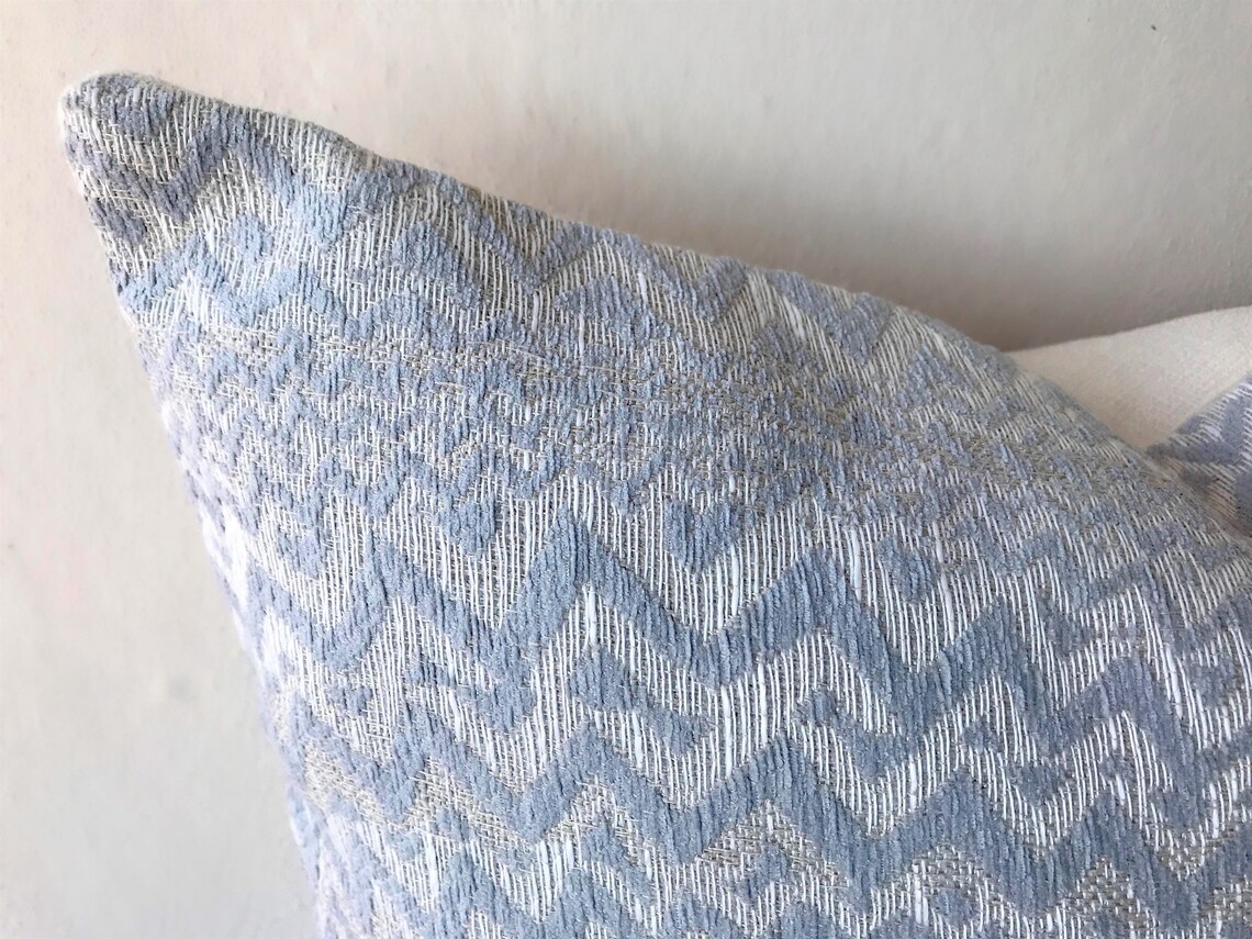 Light Blue White Cotton Striped Pillow Cover / Euro Sham Throw Etsy