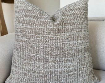 Beige Ivory Throw Pillow Cover , Luxury Pillowcase , Accent Pillow , 16x16 Small Long Lumbar Euro Sham , Taupe Boho Chic Pillowcase Gift
