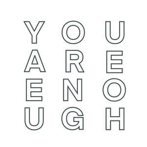 May include: Black and white graphic design with the text "YOU ARE ENOUGH" in a bold, sans-serif font.