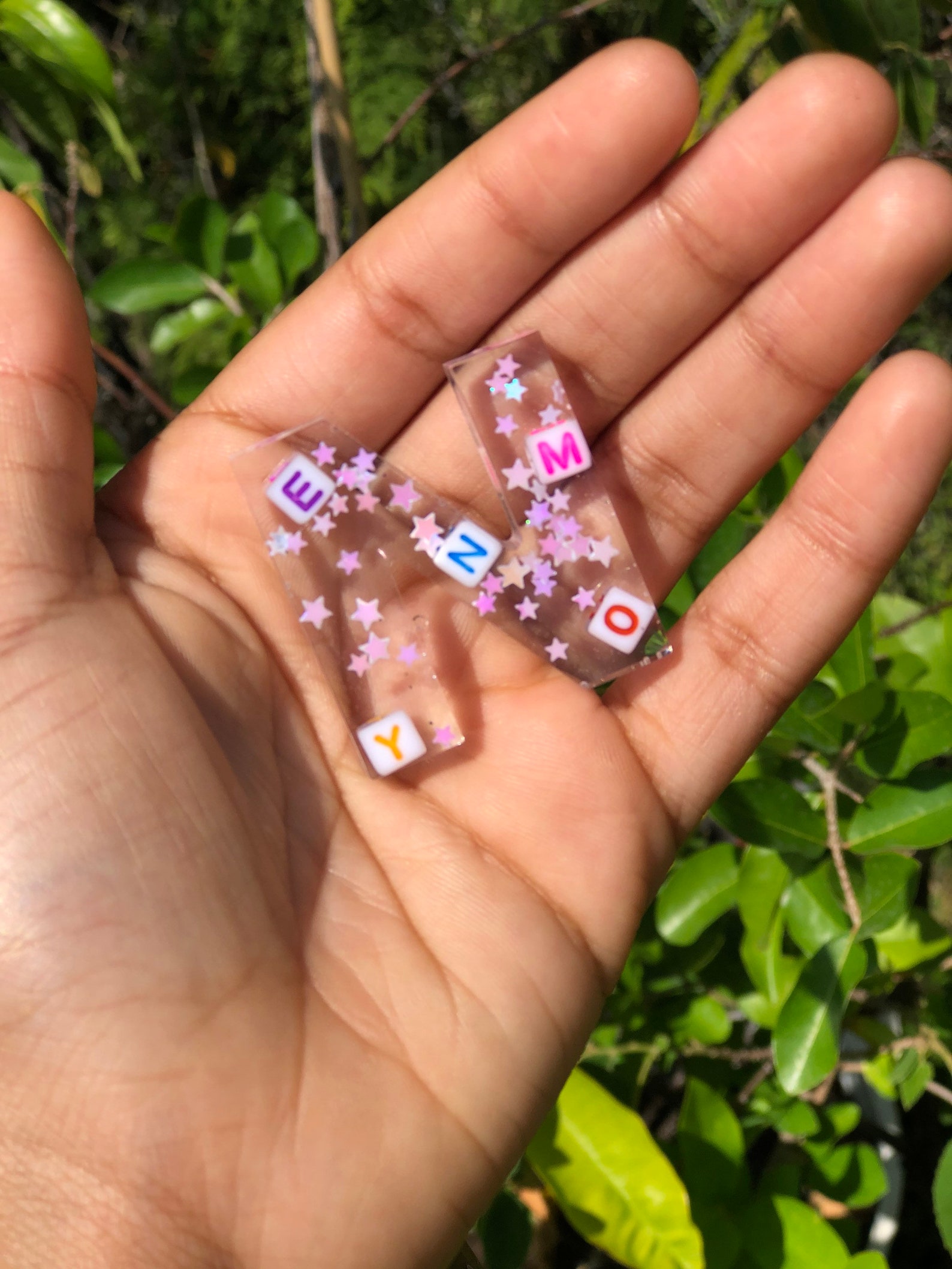 Resin Keychains Letter N Etsy