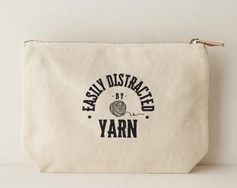 Canvas Knitting Notions Bag Crochet Accessory Organizer Knitting Lovers Gift