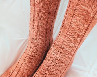 Cozy Cable Sock Pattern Digital Download Advanced Beginner Friendly PDF Twists & Turns Top Down
