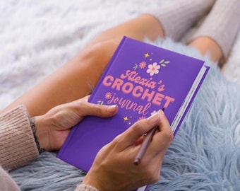 Personalized Crochet Journal Hardcover Project Tracker Gift for Crocheters