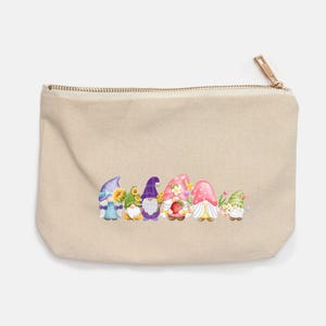 Knitting Notions Pouch Cute Canvas Zipper Bag for Crochet Tools Knitters Project Organizer Gift for Makers Stitch Marker Travel Storage