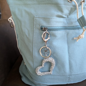 Silver Heart Project Bag Charm Knitting Accessories Gift for Knitters Crocheters Bag Keychain Charm Craft Supply Yarn Lover Present