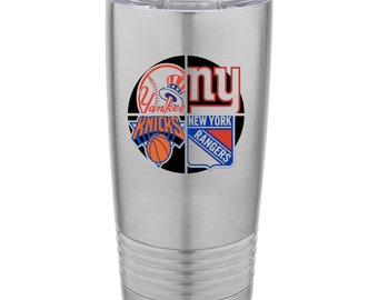 New York Sports Tumbler- Giants, Yankees, Knicks, Rangers Gift for Him, New York sports fan