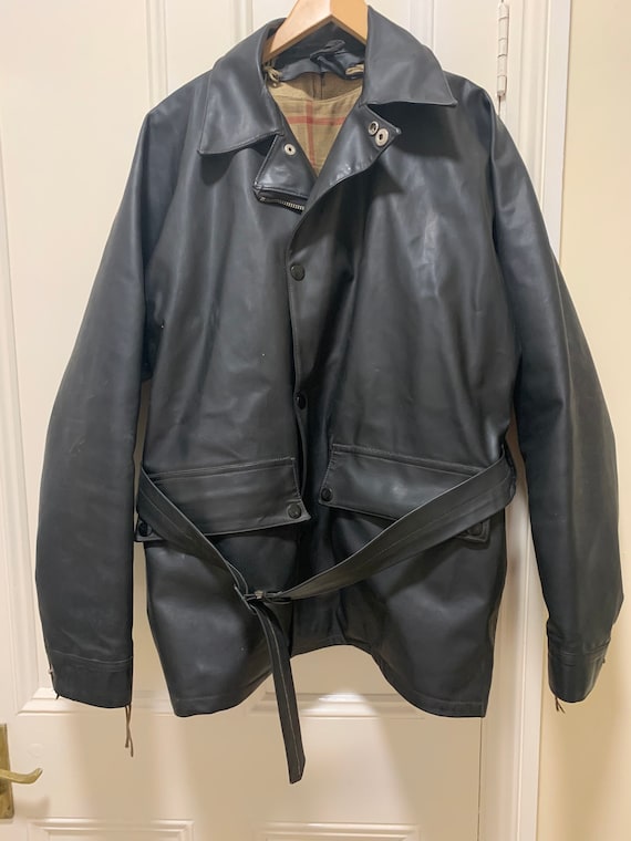 Vintage 50s Vinyl Rubber Biker Jacket