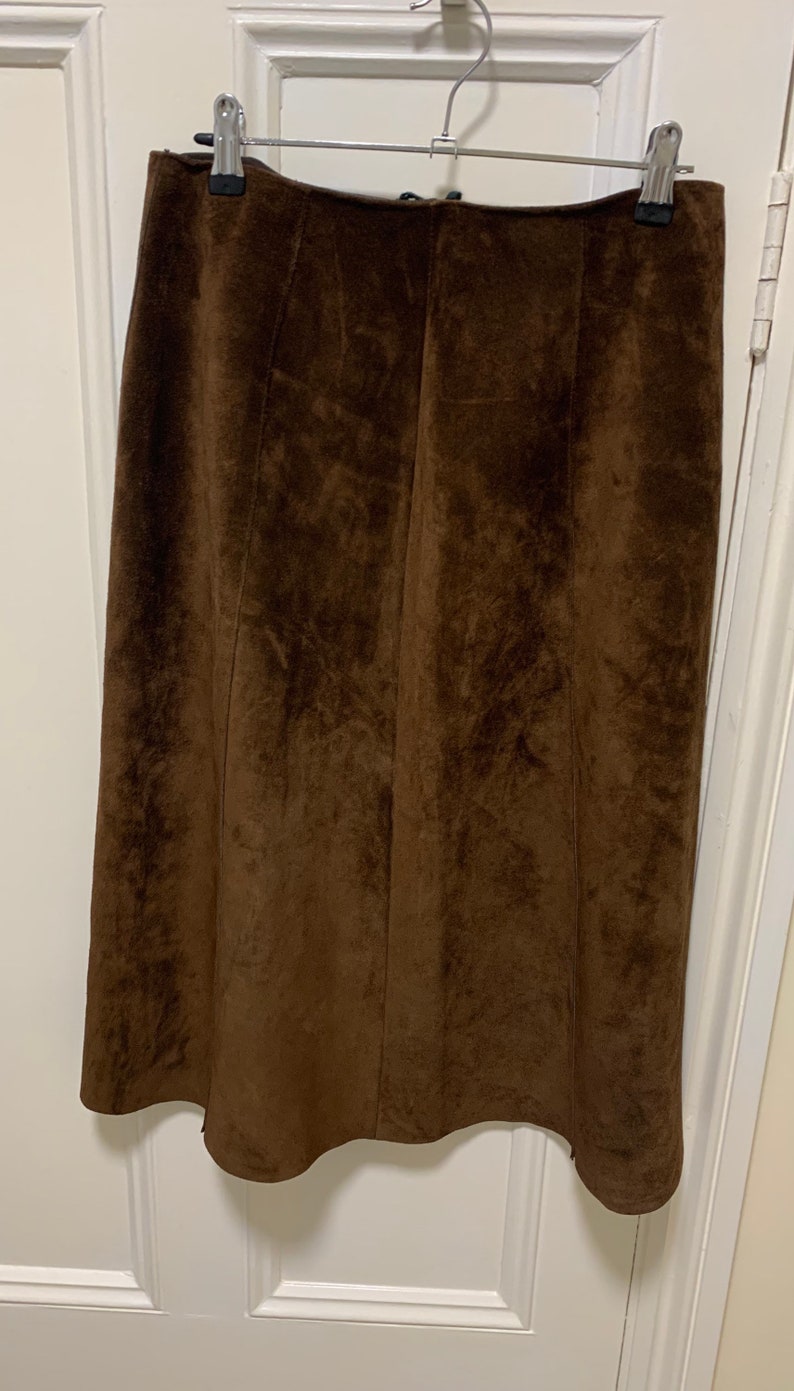 Vintage 1960s70s Brown Suede Skirt Mod Boho