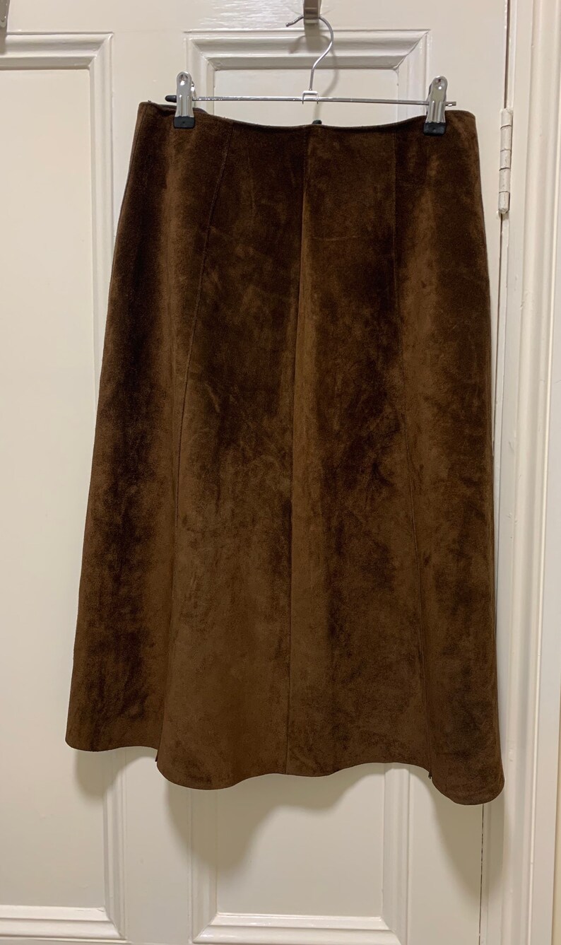Vintage 1960s70s Brown Suede Skirt Mod Boho