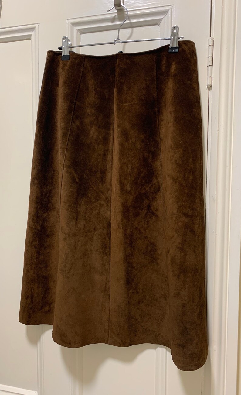 Vintage 1960s70s Brown Suede Skirt Mod Boho