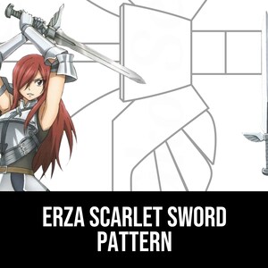 Digital Pattern Erza Scarlet Rabbit Swords Fairy Tail Etsy
