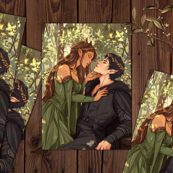 THE CRUEL PRINCE | Print Jude Duarte Cardan Jurdan Holly Black | Bookart illustration print merch couples art bookish gift poster
