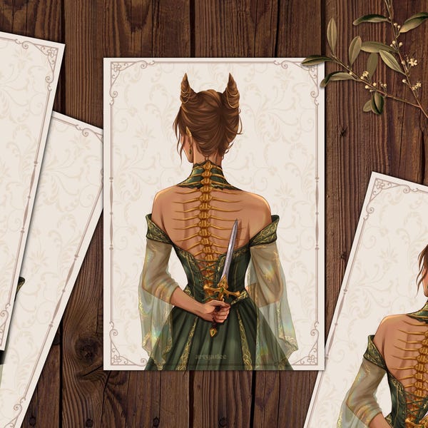 THE CRUEL PRINCE | Print Jude Duarte Cardan Jurdan Holly Black | Bookart illustration print merch couples art bookish gift poster