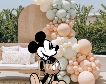 Boho Mickey Party Prop: Vintage Style Corrugated Plastic Cutout