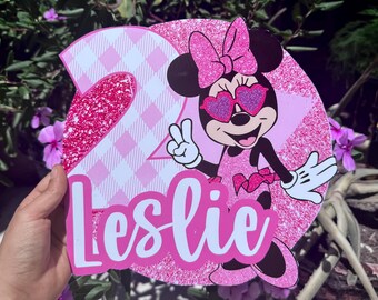 Summer Minnie Mouse Number 2 Decor - Corrugated Plastic Centerpiece - Set of 6