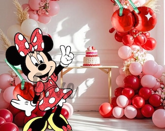 Minnie Mouse Number 2 Cutout: Glitter 2nd Birthday Party Prop